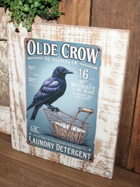 NEW OLDE CROW Laundry Detergent Advertisement Farmhouse Wall Decor
